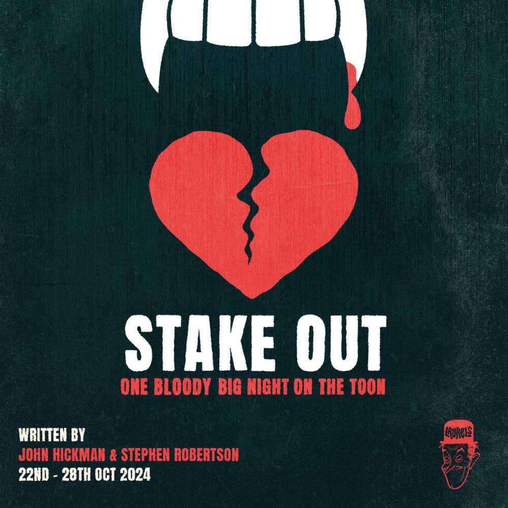 Poster and social media visuals for Laurels theatre productions. Combines flat illustrations with Geordie-style typography. Designed by Creative Footing.