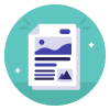 An icon for Creative Footing’s editorial illustration services in Newcastle, supporting high-impact print materials like brochures and posters