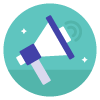 Icon representing graphic design services for school events and campaigns, including posters, banners, and social media content.
