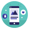 An icon representing Creative Footing’s illustrated social media design services in Newcastle, created to boost engagement and visual impact