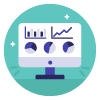Creative Footing icon for illustrated infographics and data visualisation services in the North East, turning complex information into clear visuals