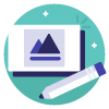 Creative Footing icon representing custom logo design services for businesses across the North East and beyond.