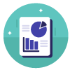 Icon for educational infographics and diagrams, helping students digest information through clear, branded visual design.