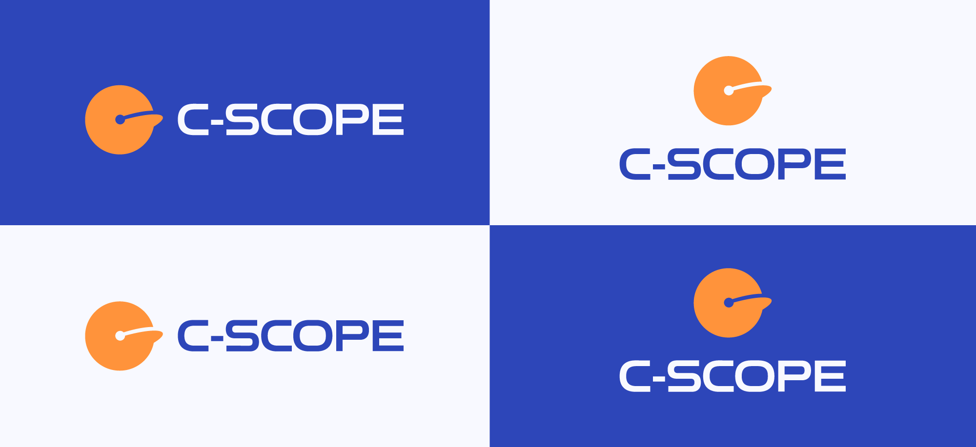 Logo Design for C-SCOPE shown in two distinct options, offering the logo versatilty depending on the application required